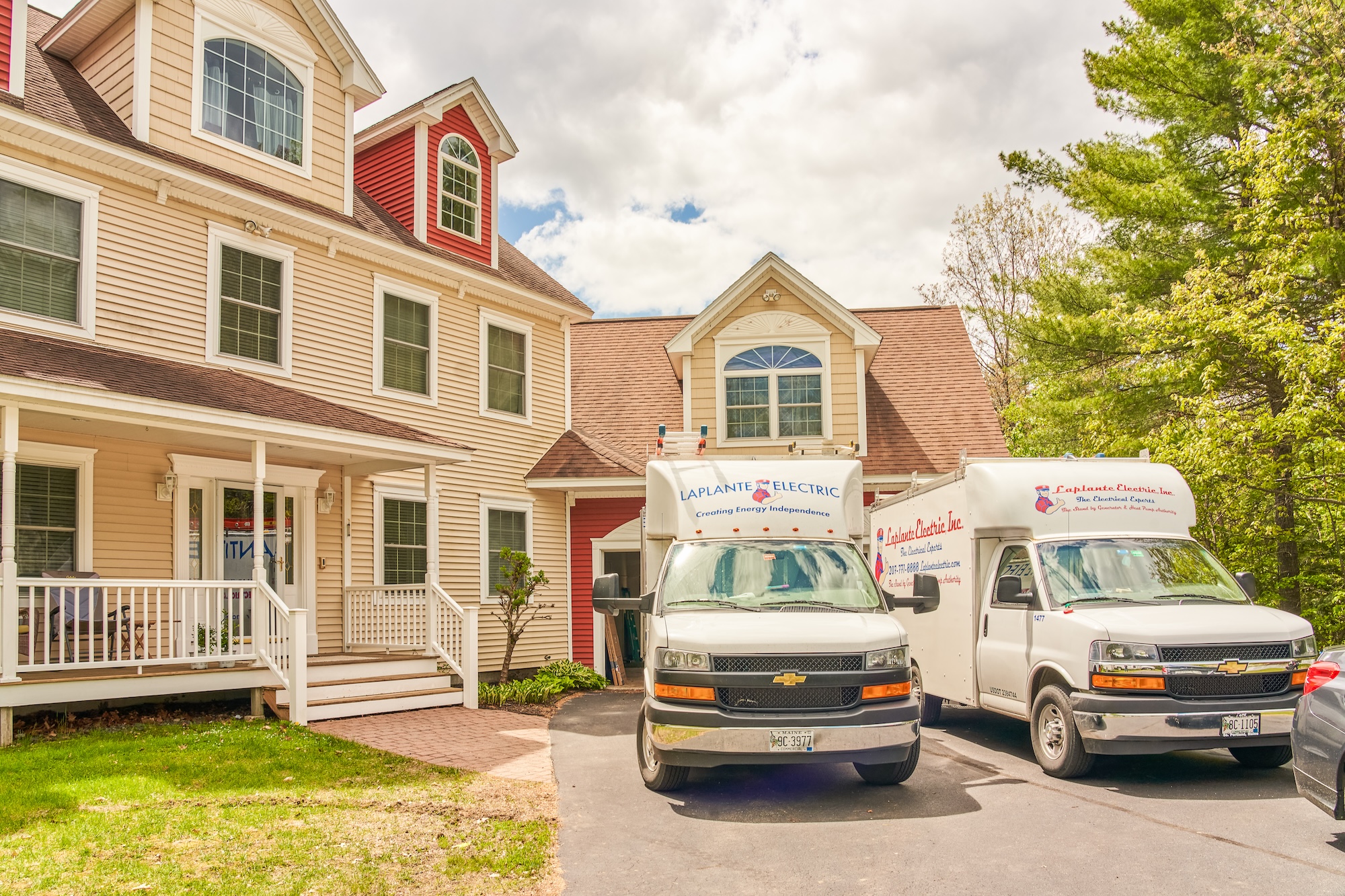 Two white vans with 